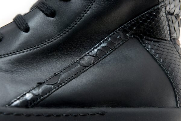 Rick Owens Black Python Geobasket high-top leather sneakers - Image 12