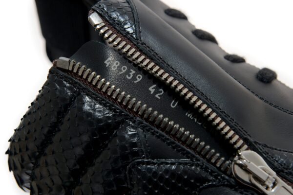 Rick Owens Black Python Geobasket high-top leather sneakers - Image 15