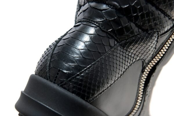 Rick Owens Black Python Geobasket high-top leather sneakers - Image 11