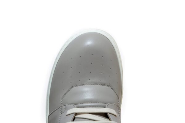 Rick Owens light grey milk white Geobasket high-top leather sneakers - Image 8