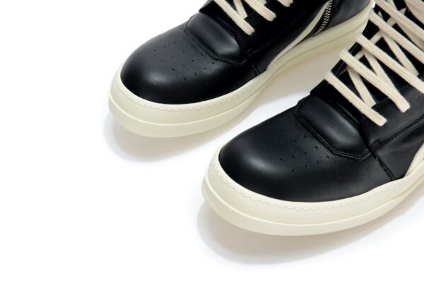 Rick Owens black milk Geobasket high-top leather sneakers - Image 5